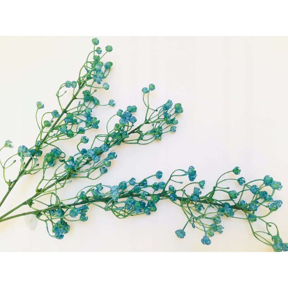 GAŁĄZKA DODATEK do stroika bukietu drobna gipsówka sztuczna niebieska pik