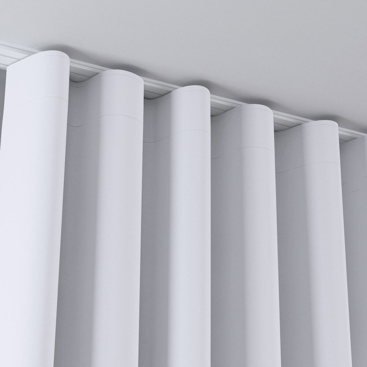 Zasłona na taśmie wave 130x245 stalowa biel