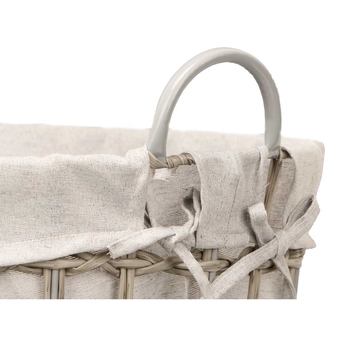 Kosz na pranie z materiałowym wkładem i uchwytami, 58 cm