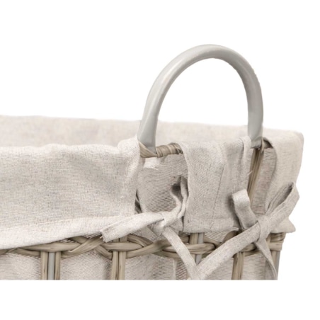 Kosz na pranie z materiałowym wkładem i uchwytami, 58 cm