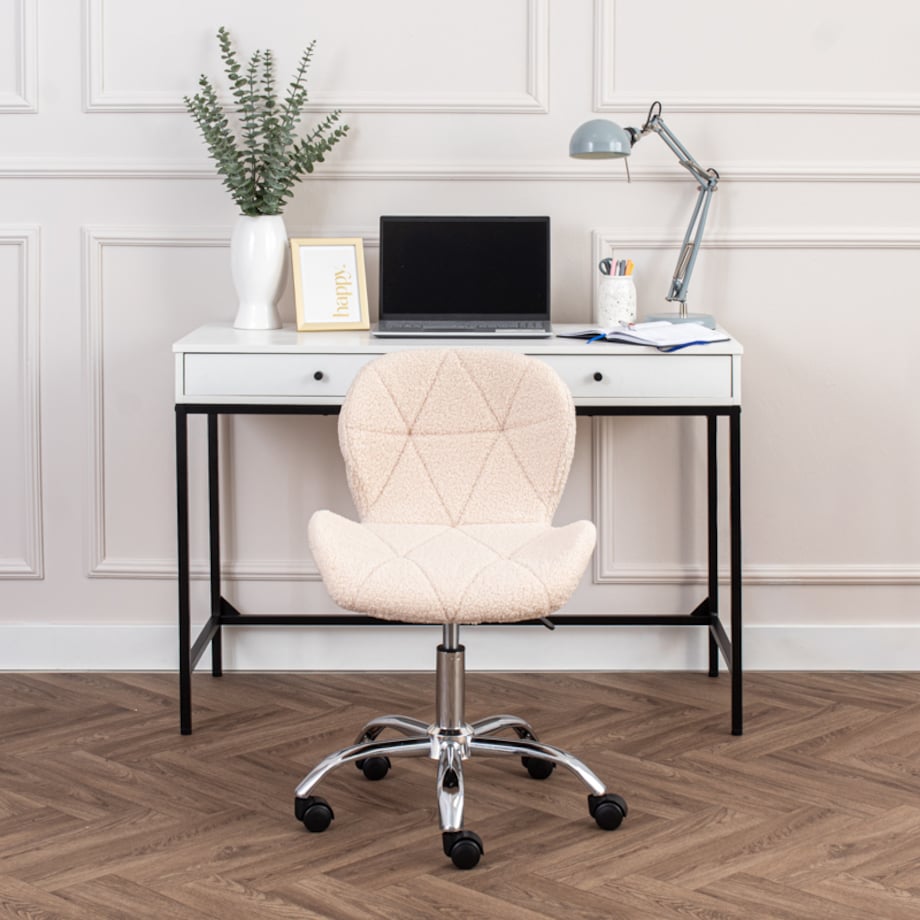 Fotel do biura obrotowy nowoczesny beżowy