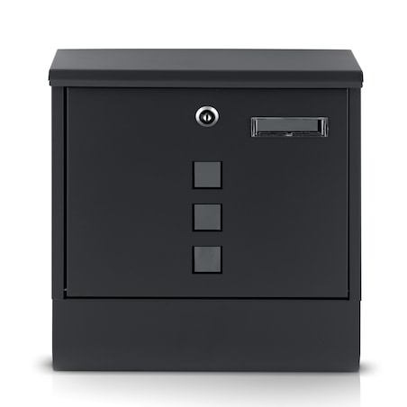 Skrzynka na listy z gazetnikiem Humberg pocztowa na bramę ogrodzenie czarna stalowa