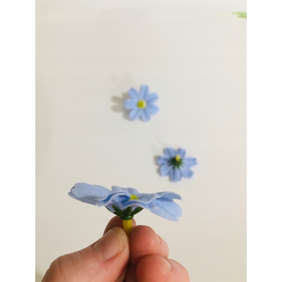 STOKROTKA NIEBIESKA 3x kwiaty mydlane do bukietów dekoracji boxy flower 4cm