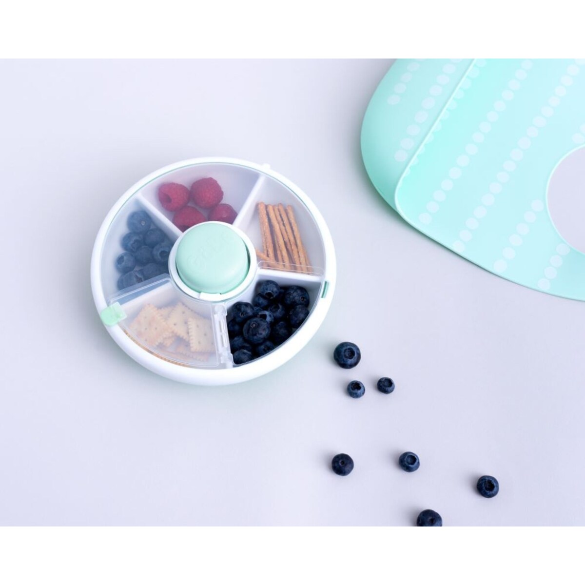 GOBE SNACK SPINNER pojemnik na przekąski, Macaron Blue