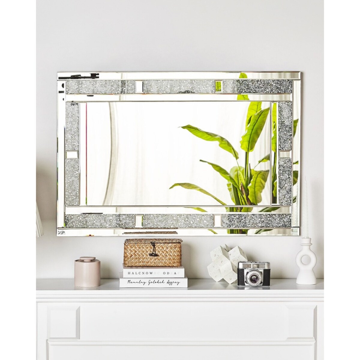 Lustro ścienne AVRILLE 60 cm 90 cm Srebrny