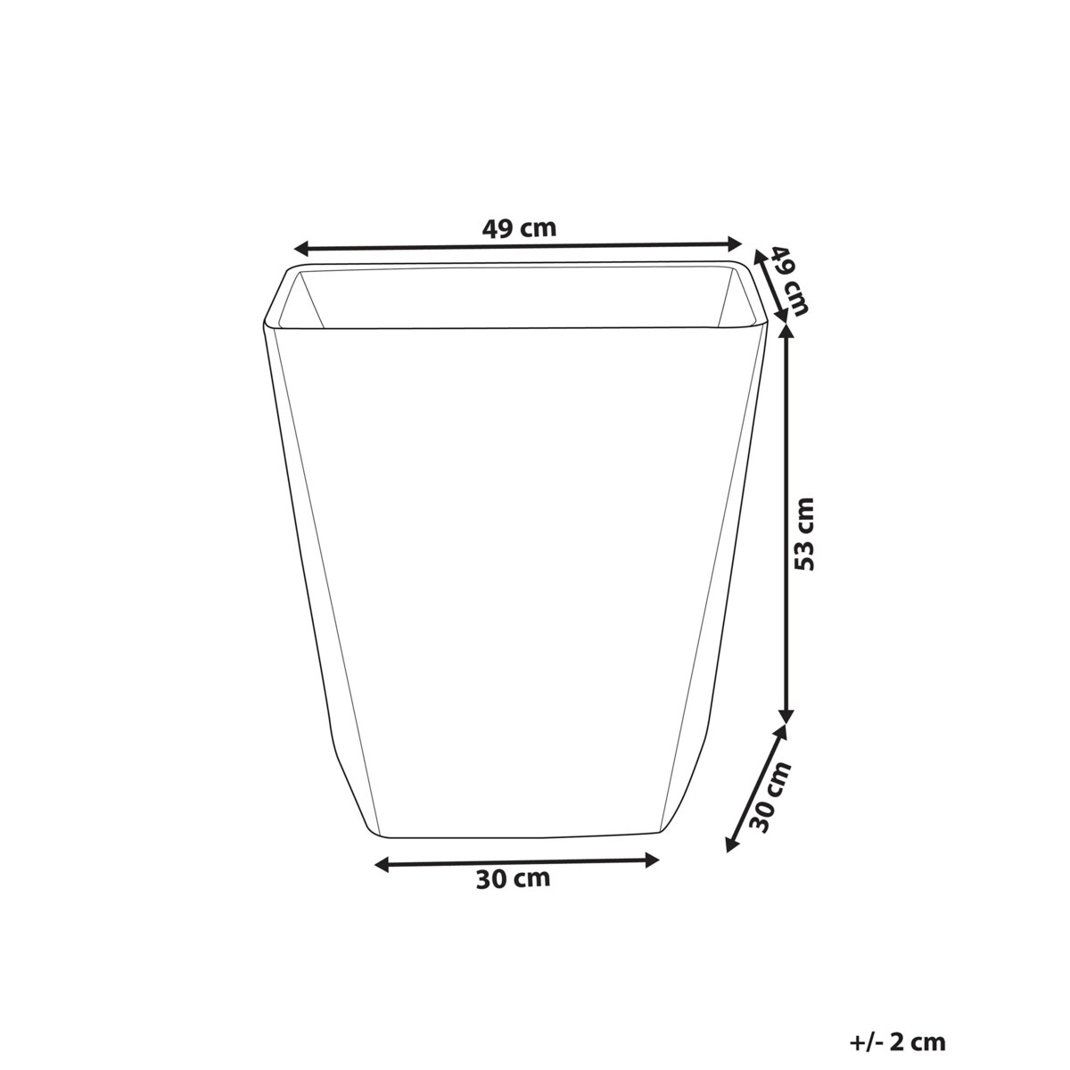 Doniczka 49 x 49 x 53 cm szara DELOS
