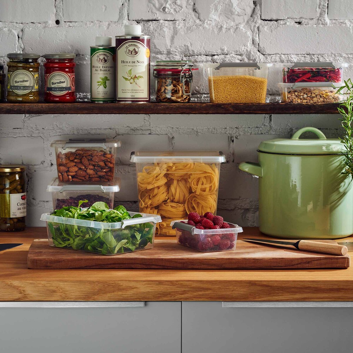 Pojemnik Plastikowy Pudełko Z Pokrywą Na Żywność Antybakteryjne 2X 1,15L