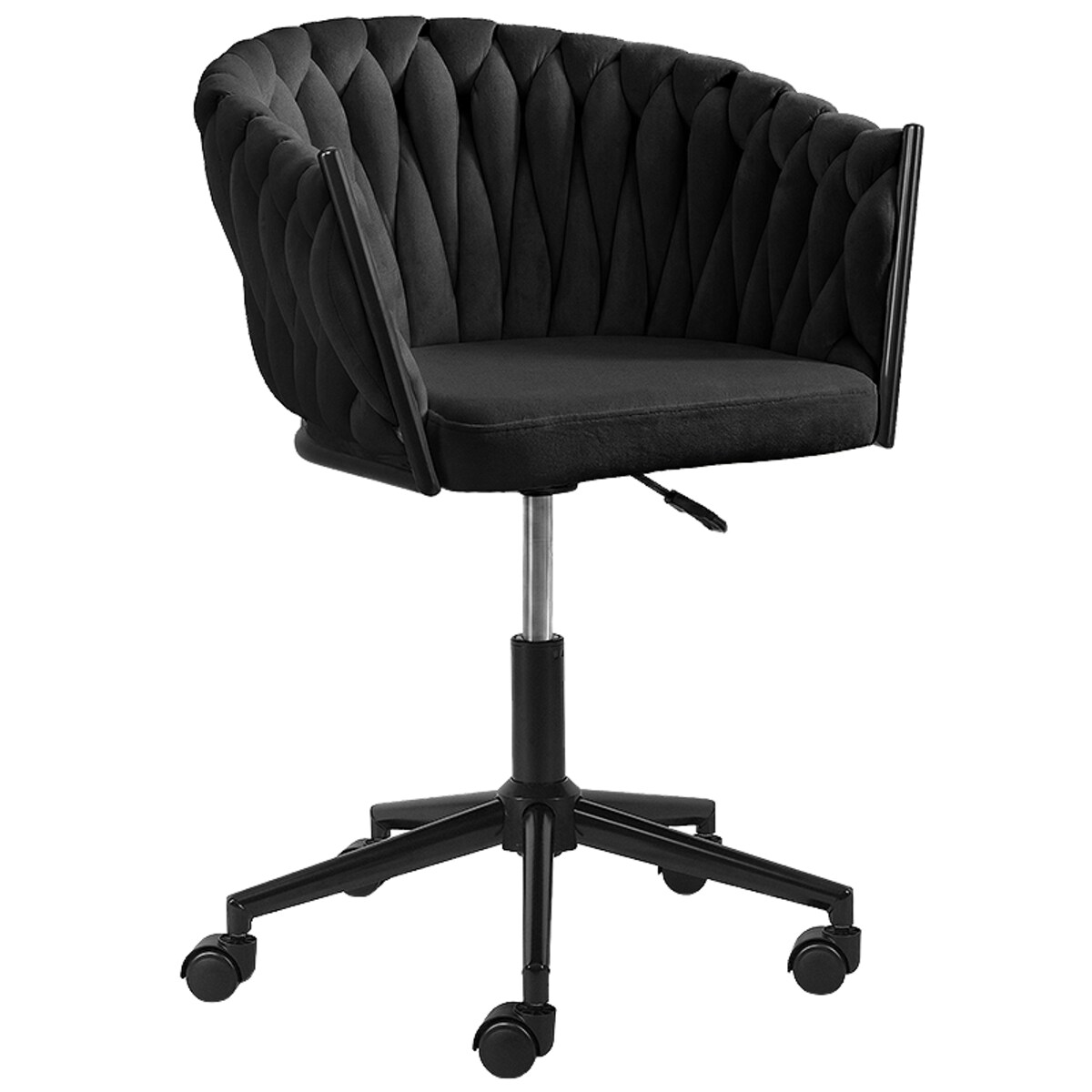 Fotel biurowy obrotowy krzesło biurowe wygodne do biurka regulowany czarne