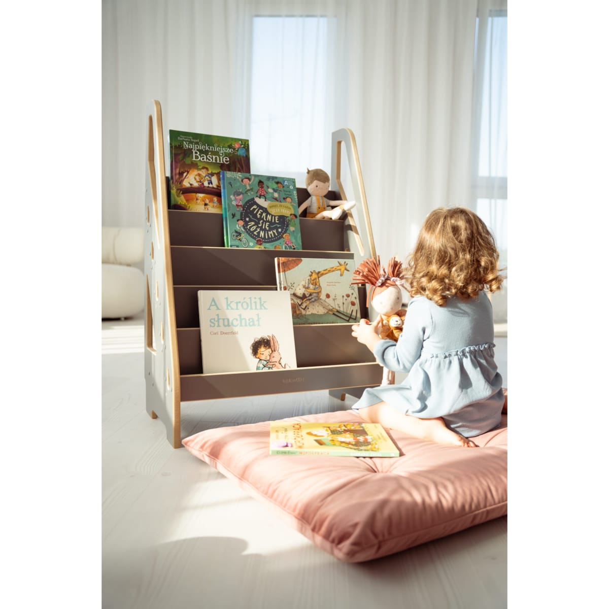 MINI biblioteczka montessori - szara