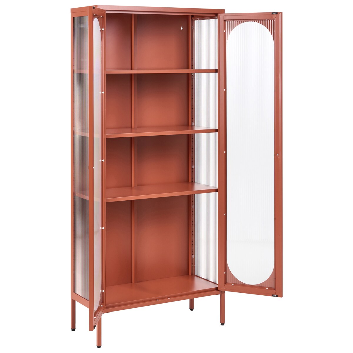 Witryna ze szklaną gablotą FOXTON 80 cm Metal Złoty brąz