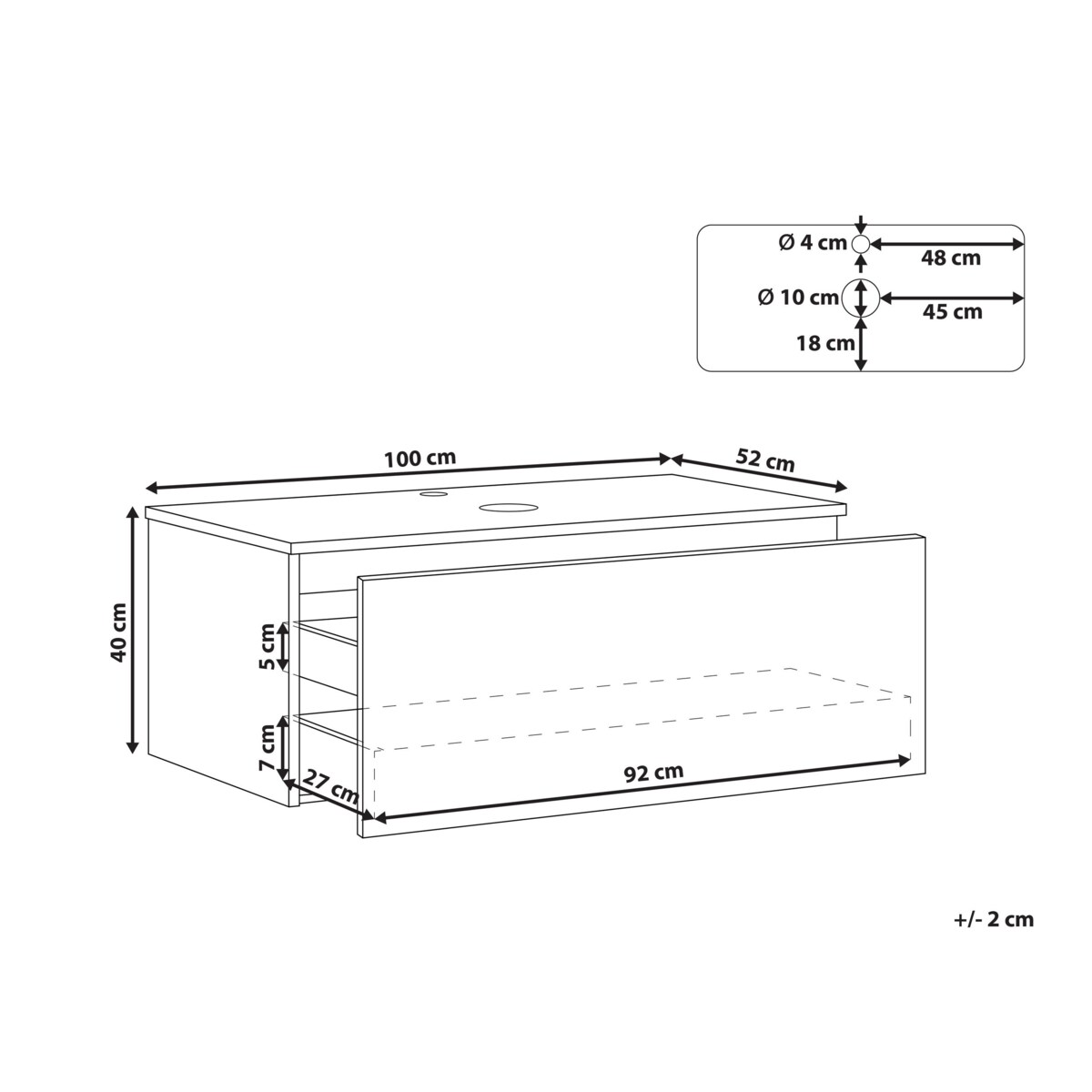Szafka łazienkowa wisząca 100 x 52 cm zielona ALZIRA