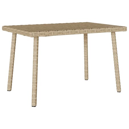 vidaXL Stolik kawowy ogrodowy prostokątny beżowy 60x40x37cm polirattan