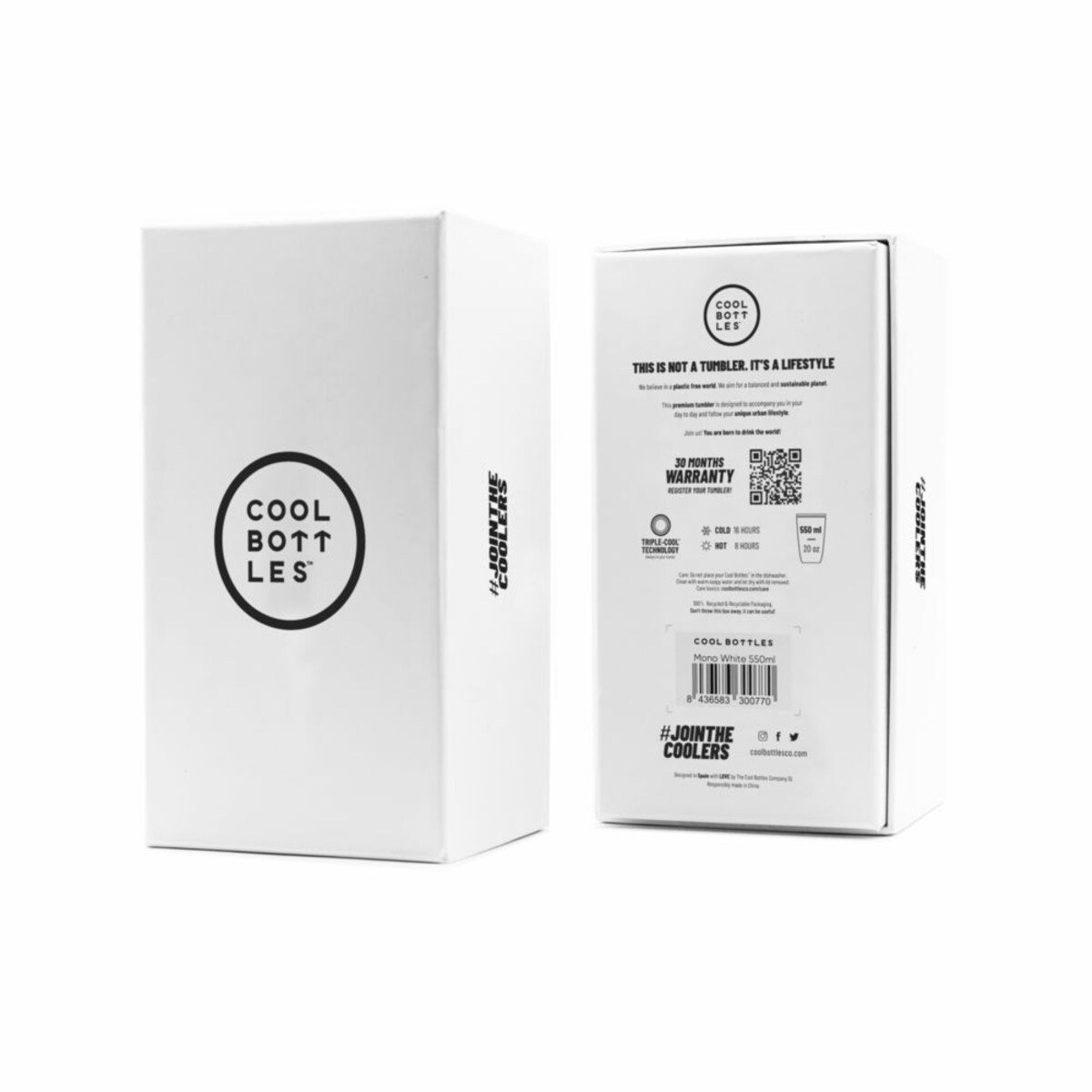 Cool Bottles Kubek termiczny 550 ml Triple cool Metallic Silver