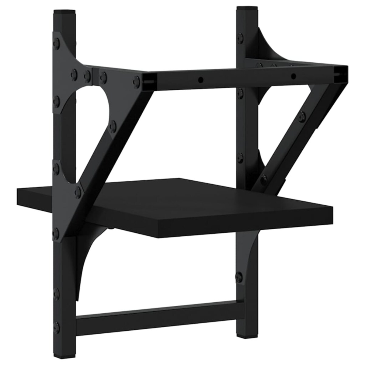 vidaXL Półki ścienne z drążkami, 2 szt., czarne, 20x25x30 cm