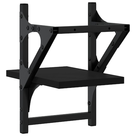 vidaXL Półki ścienne z drążkami, 2 szt., czarne, 20x25x30 cm