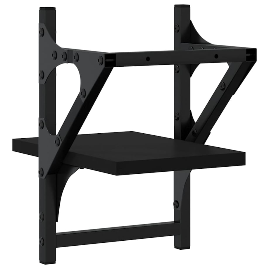 vidaXL Półki ścienne z drążkami, 2 szt., czarne, 20x25x30 cm