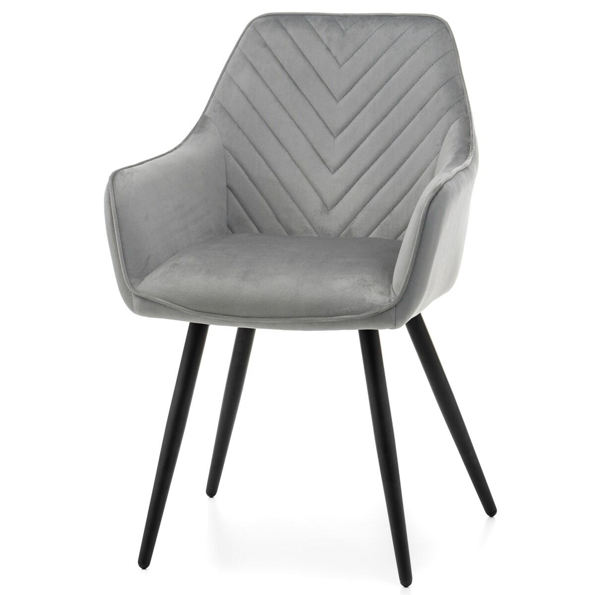 Krzesło tapicerowane welurowe do salonu jadalni VASTO jasnoszare