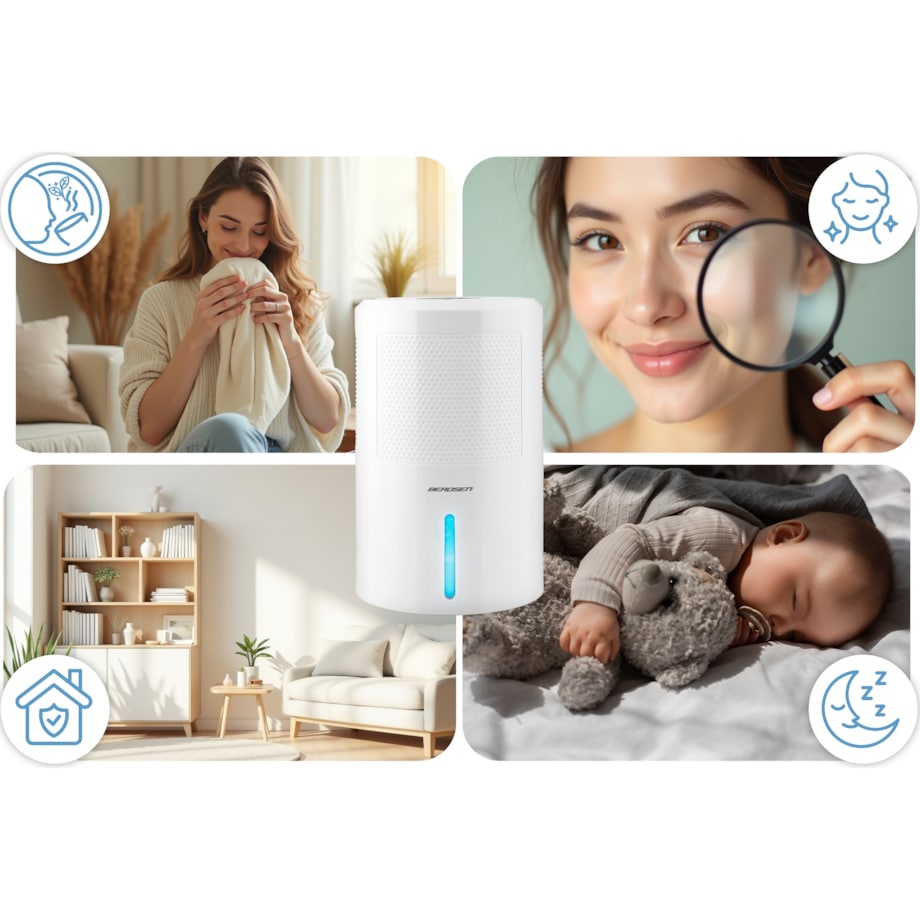 Osuszacz powietrza pochłaniacz wilgoci 60W timer led 353000 Berdsen