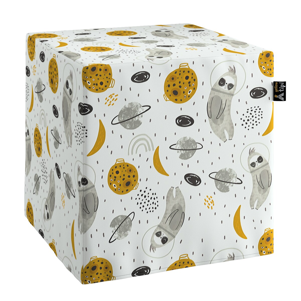 Puf kostka Nano, biało-szara, 40 x 40 x 40 cm, Magic Collection