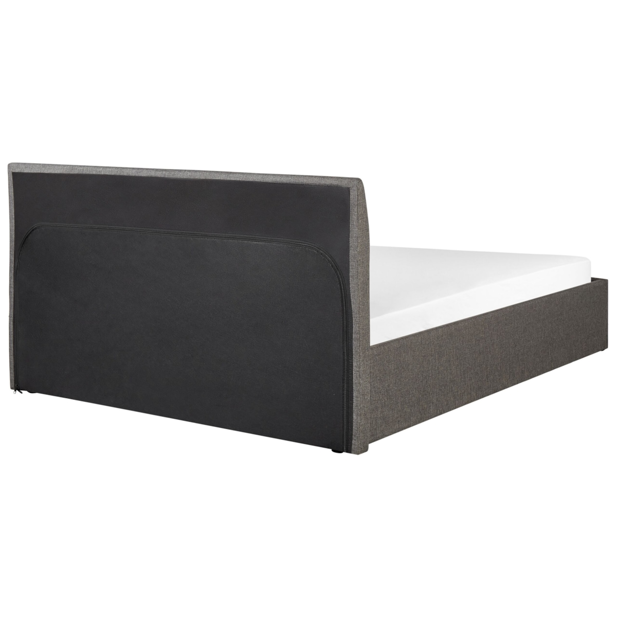 Łóżko z pojemnikiem tapicerowane 140 x 200 cm szary ORBEY
