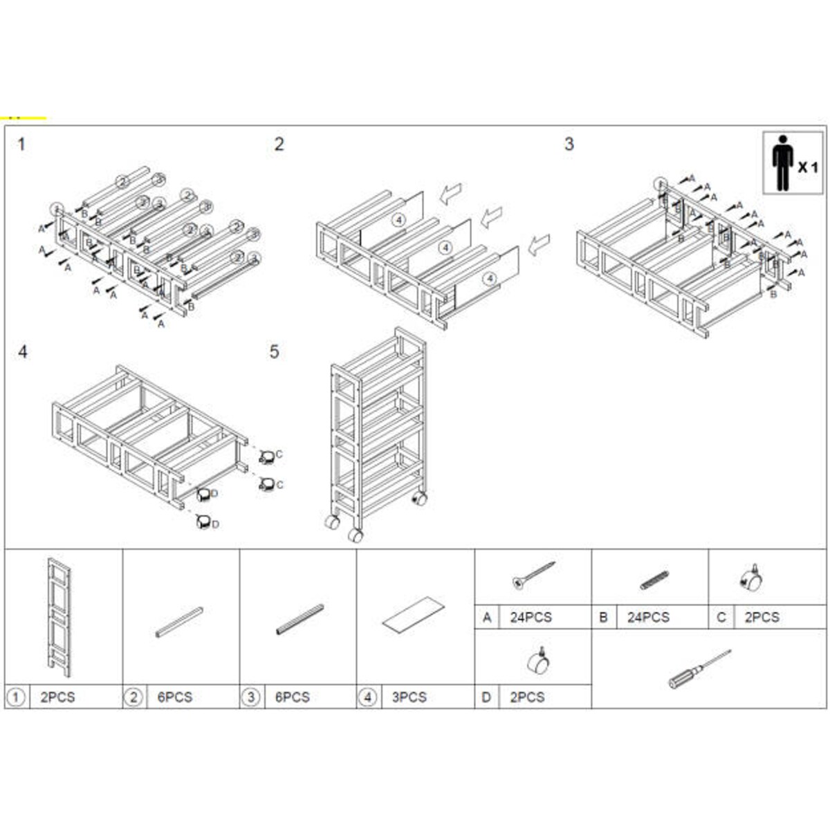 Regał łazienkowy na kółkach, 3 półki, bambus