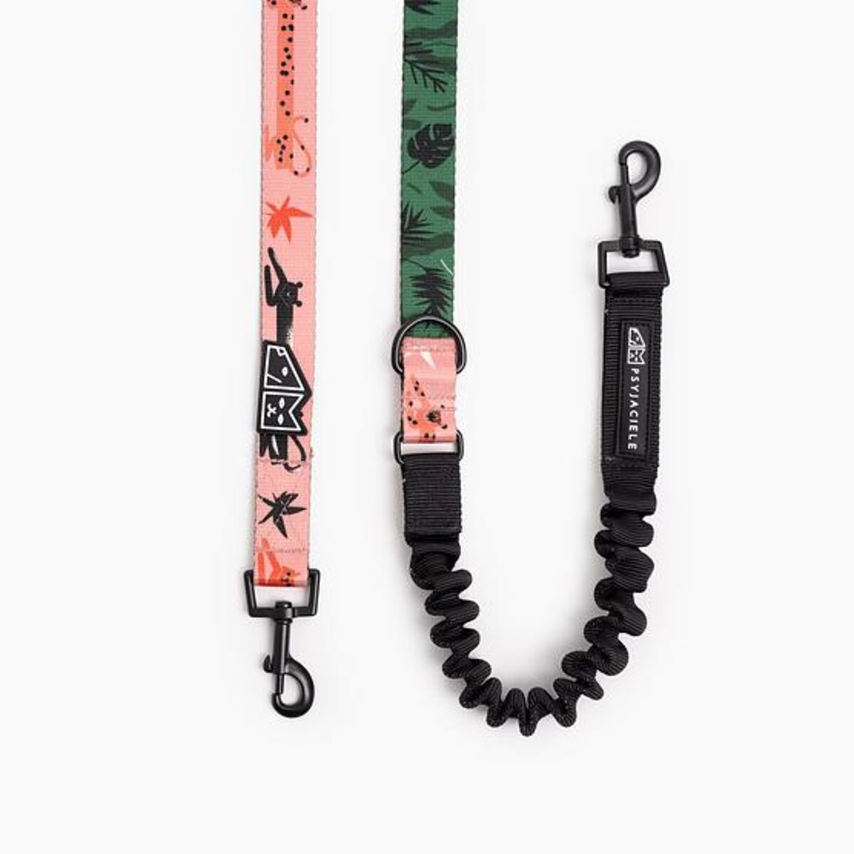 Smycz przepinana z amortyzatorem dla psa lub kota "Pantera przyszedł do jungli?"