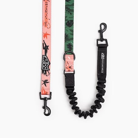 Smycz przepinana z amortyzatorem dla psa lub kota "Pantera przyszedł do jungli?"