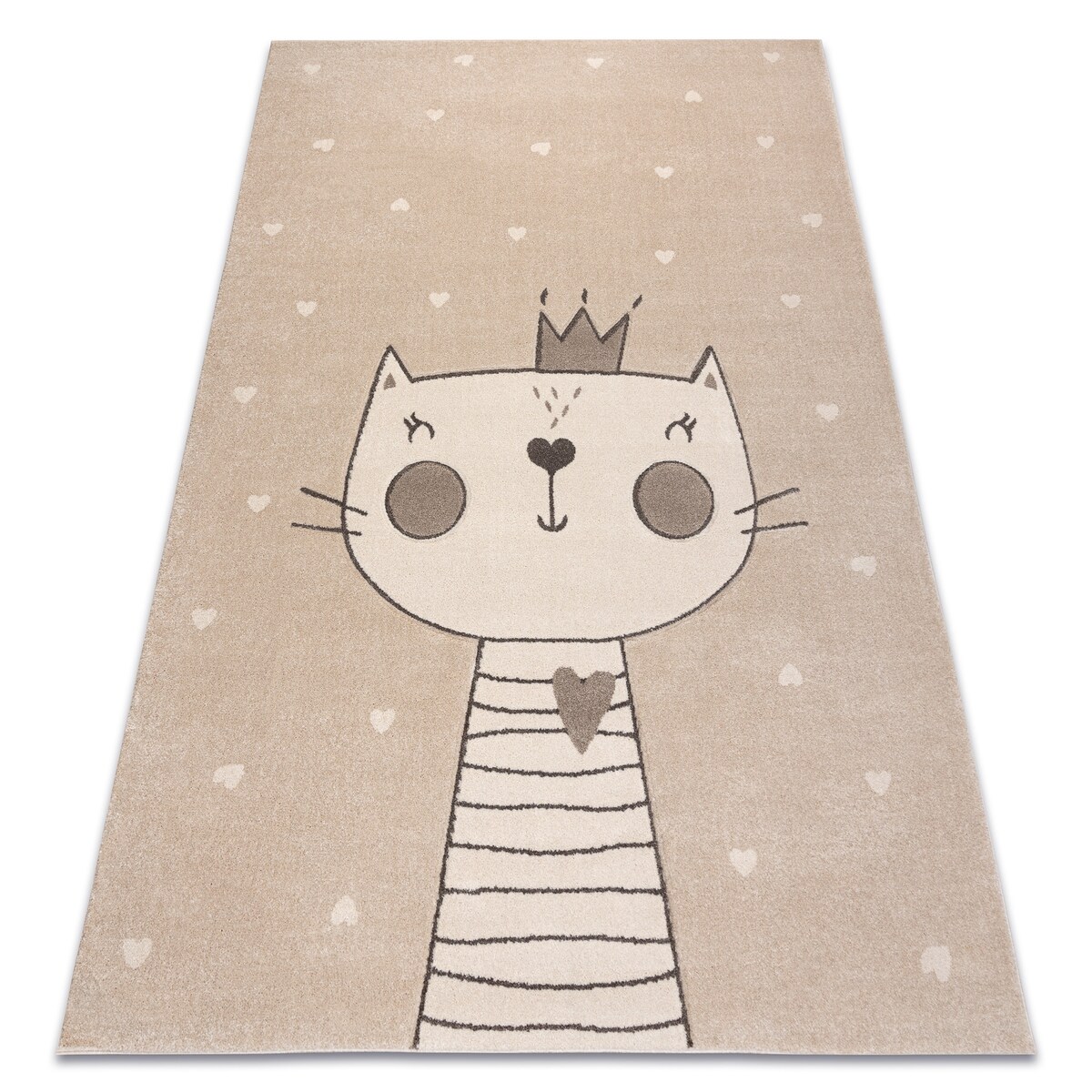 Dywan KIDDO 6106 krem kotek, korona dla 120x170 cm