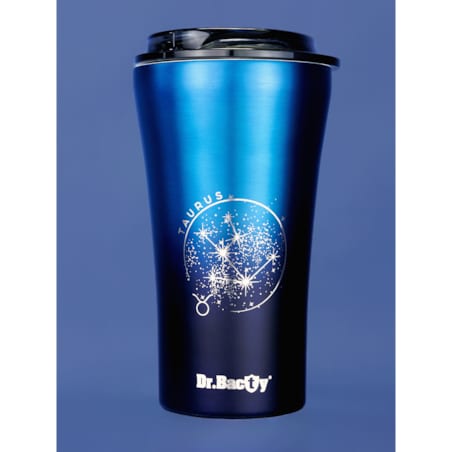 Kubek termiczny na kawę Dr.Bacty Apollo 2.0 - "Byk" - 360 ml - Monaco Blue