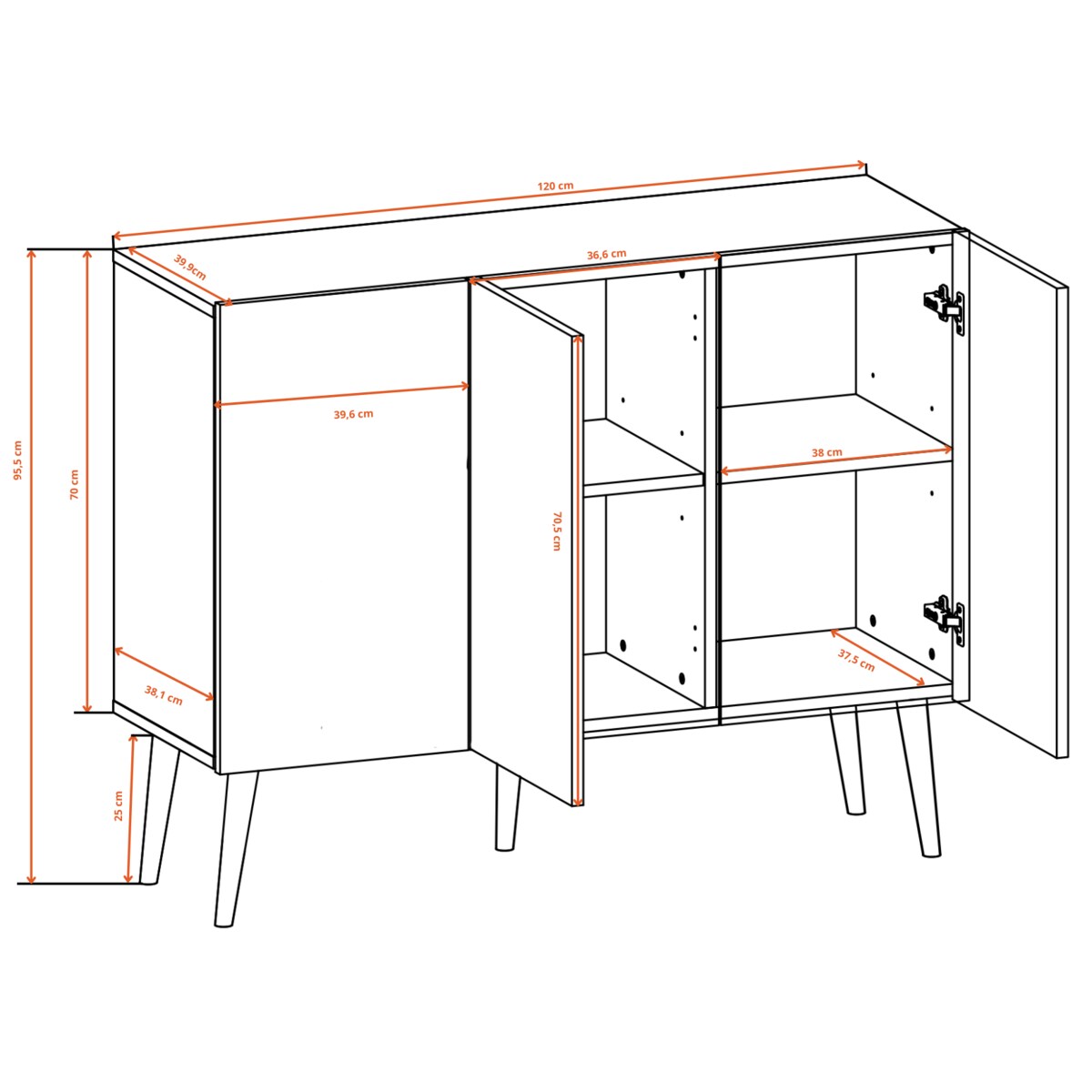 Komoda Toronto dąb artisan & czarny