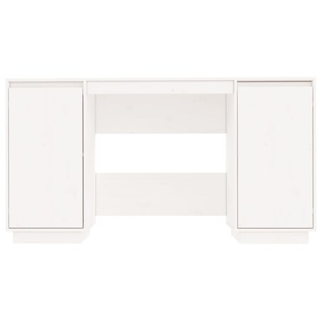 vidaXL Biurko, białe, 140x50x75 cm, lite drewno sosnowe