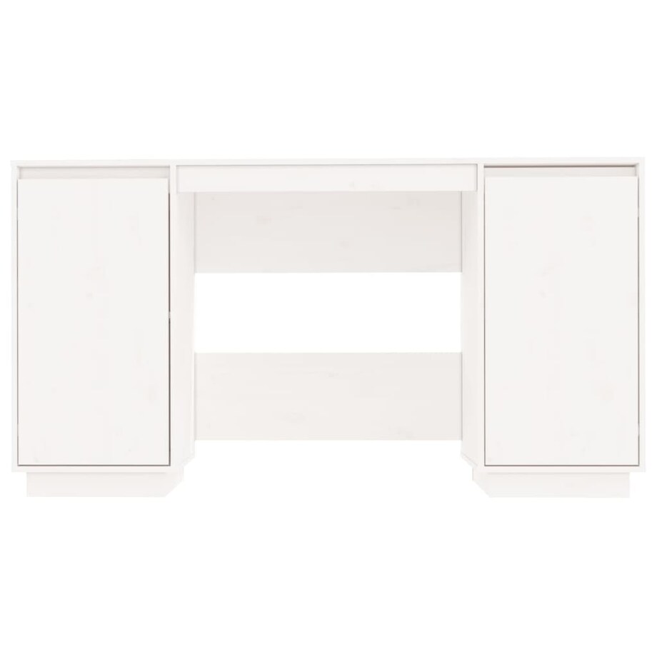 vidaXL Biurko, białe, 140x50x75 cm, lite drewno sosnowe