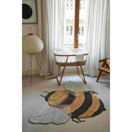 Dywan bawełniany Bee do prania w pralce, Planet Bee, Lorena Canals