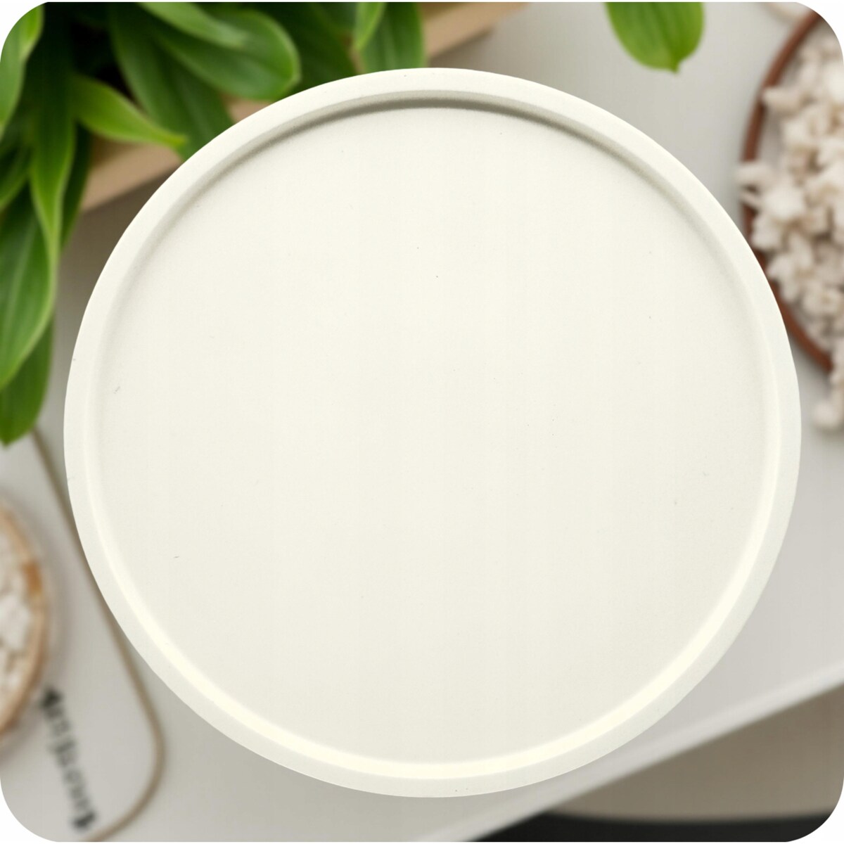 Taca okrągła dekoracyjna / Podstawka biała M
