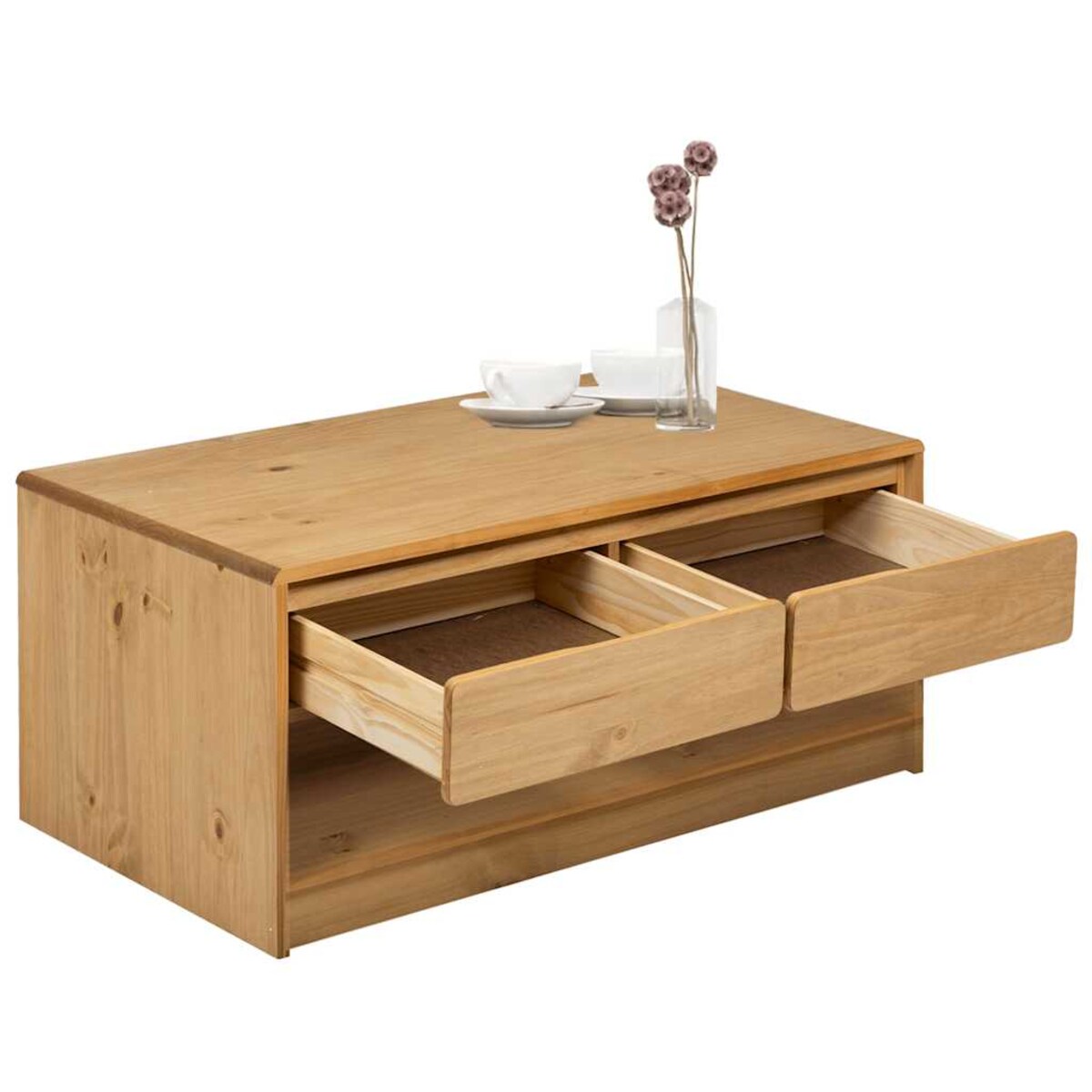 vidaXL Stolik kawowy SAUDA, kolor dębu, 99x55x45 cm, drewno sosnowe