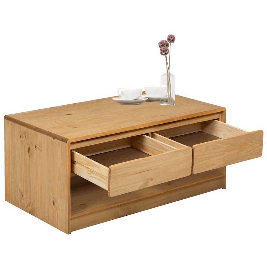 vidaXL Stolik kawowy SAUDA, kolor dębu, 99x55x45 cm, drewno sosnowe