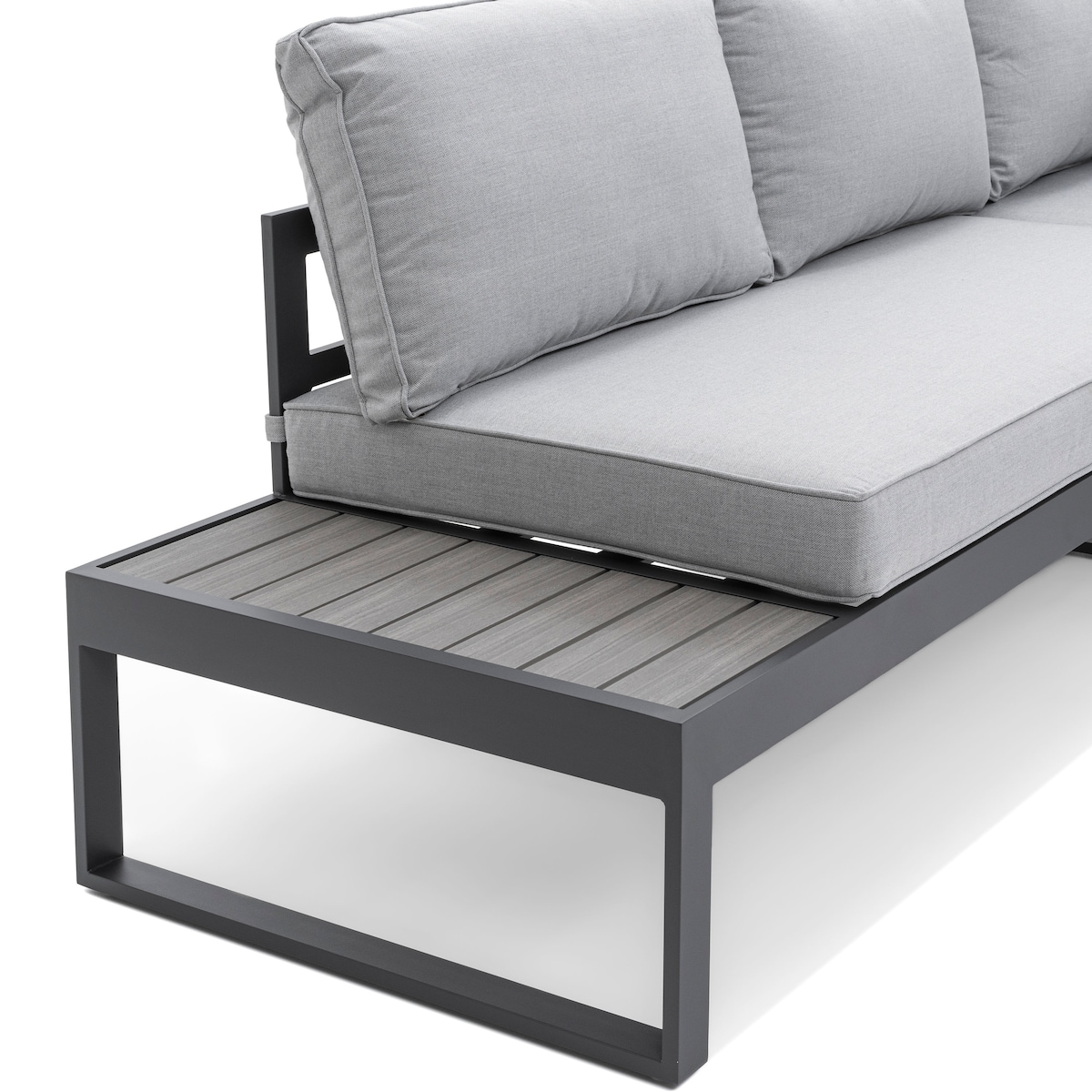 MEBLE OGRODOWE ALUMINIOWE NAROŻNIK NICEA SZARA LEWA