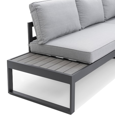 MEBLE OGRODOWE ALUMINIOWE NAROŻNIK NICEA SZARA LEWA