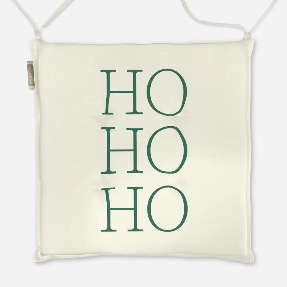 Poduszka świąteczna na krzesło - HO HO HO - zielone
