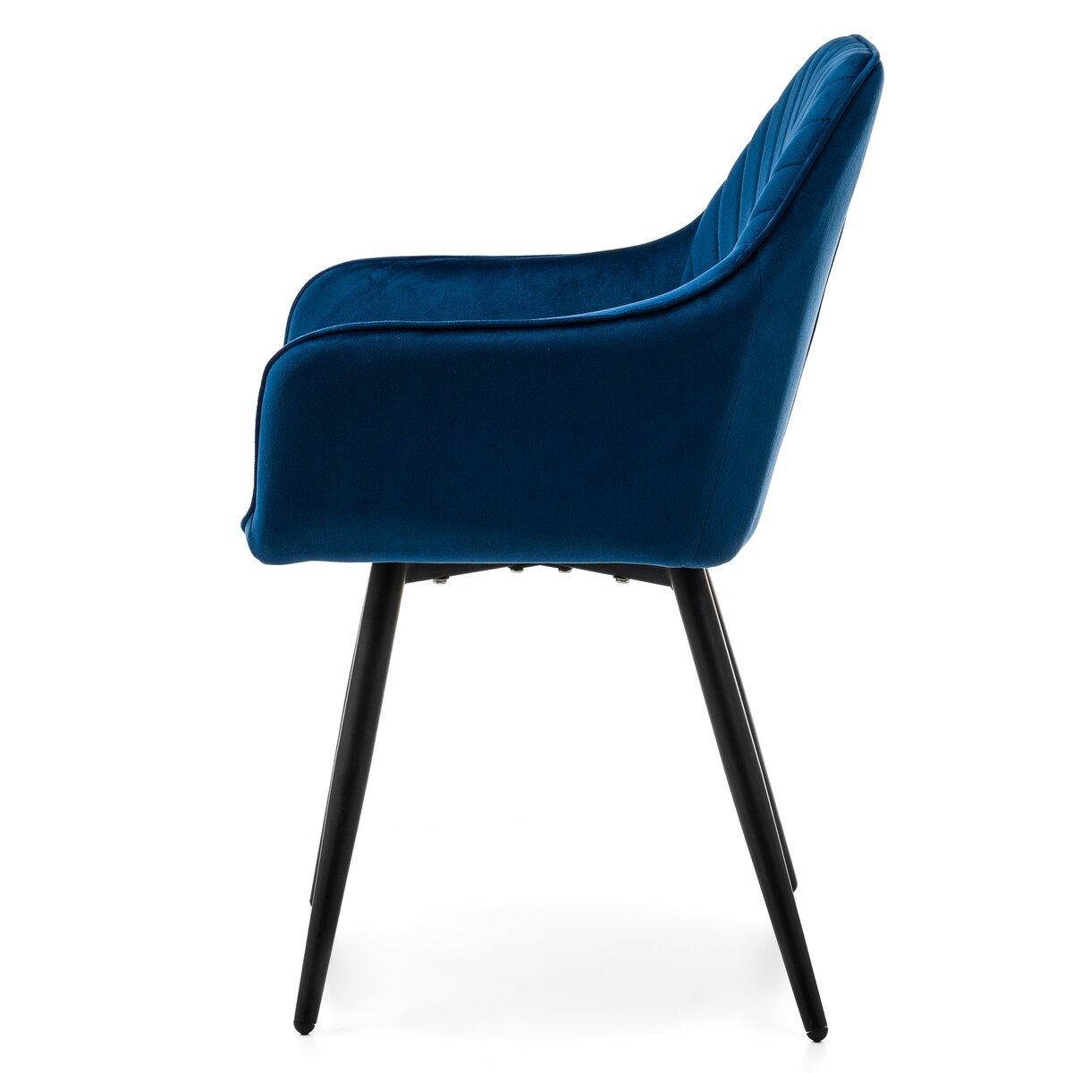Krzesło tapicerowane welurowe do salonu jadalni VASTO granatowe