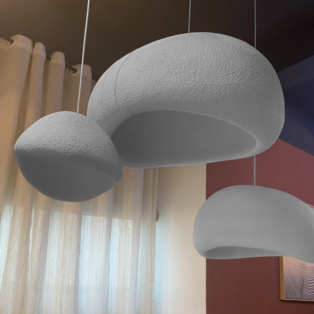 Lampa wisząca sufitowa do salonu Khmara szara 60cm