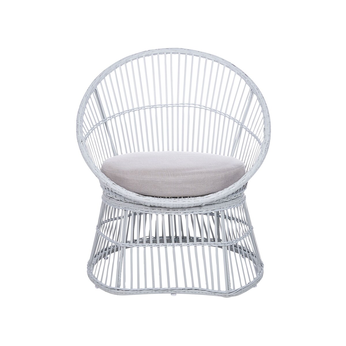 Zestaw mebli balkonowych z technorattanu biały MESYNA