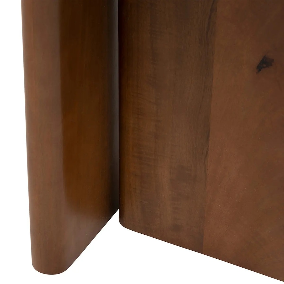 Stolik kawowy, pomocniczy drewno+marmur Nanda 56,5xØ51 cm