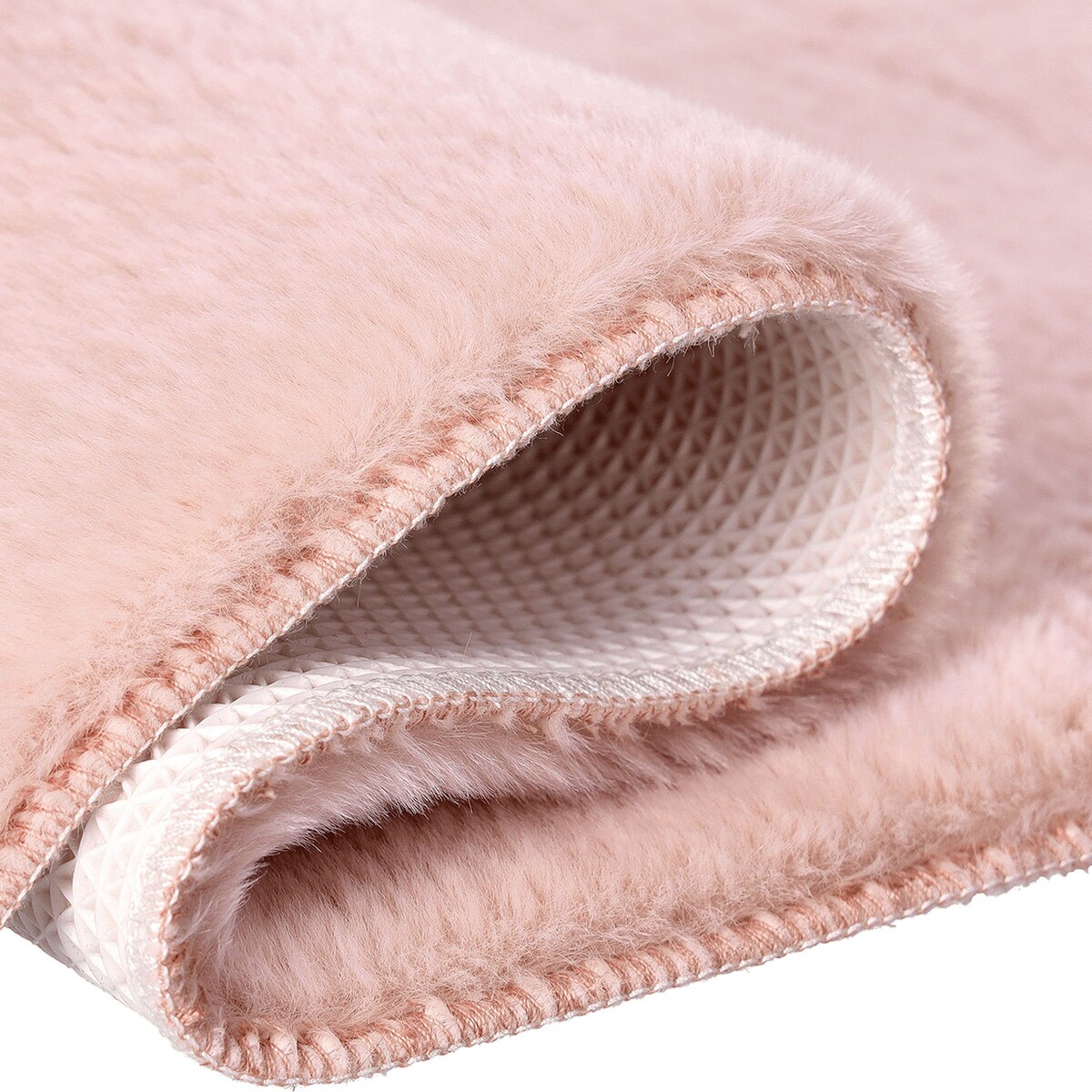 Dywanik łazienkowy Rabbit Pudrowy róż Futro Królika Topila Maty antypoślizgowy 120x170