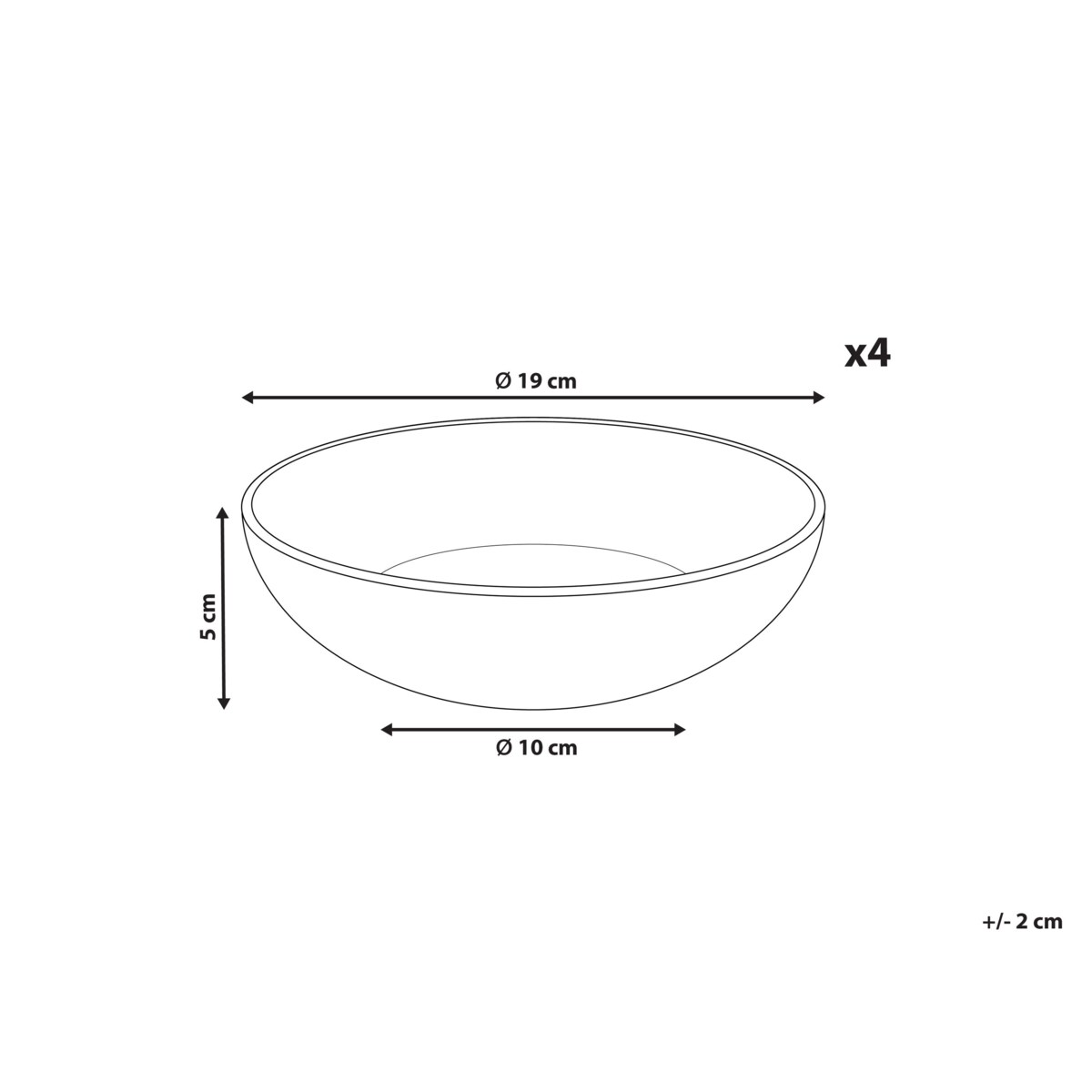 Zestaw 4 głębokich talerzy COSTMARY Kamionka Szary