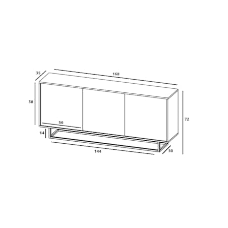 Komoda Loft Szafka RTV Industrialna Dąb Wotan Grafit MAT 168 cm