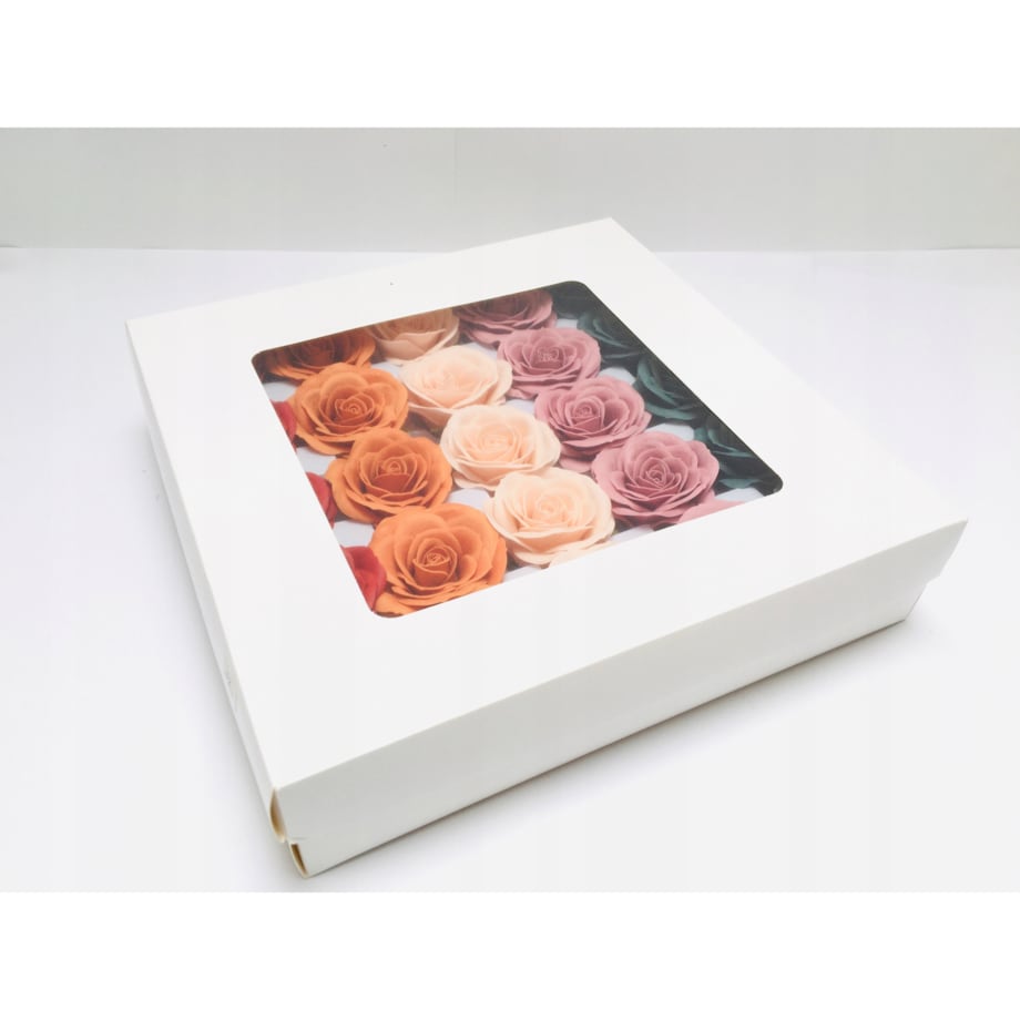 FLOWER BOX KWIATY MYDLANE róża mix 25szt prezent upominek mamy pachnące
