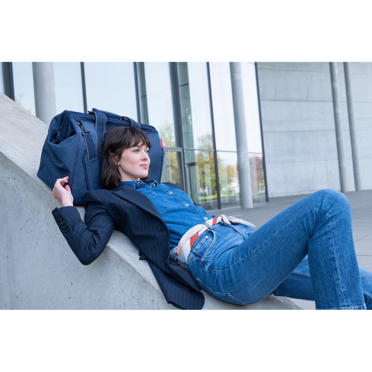 Torba ALLROUNDER L, herringbone dark blue