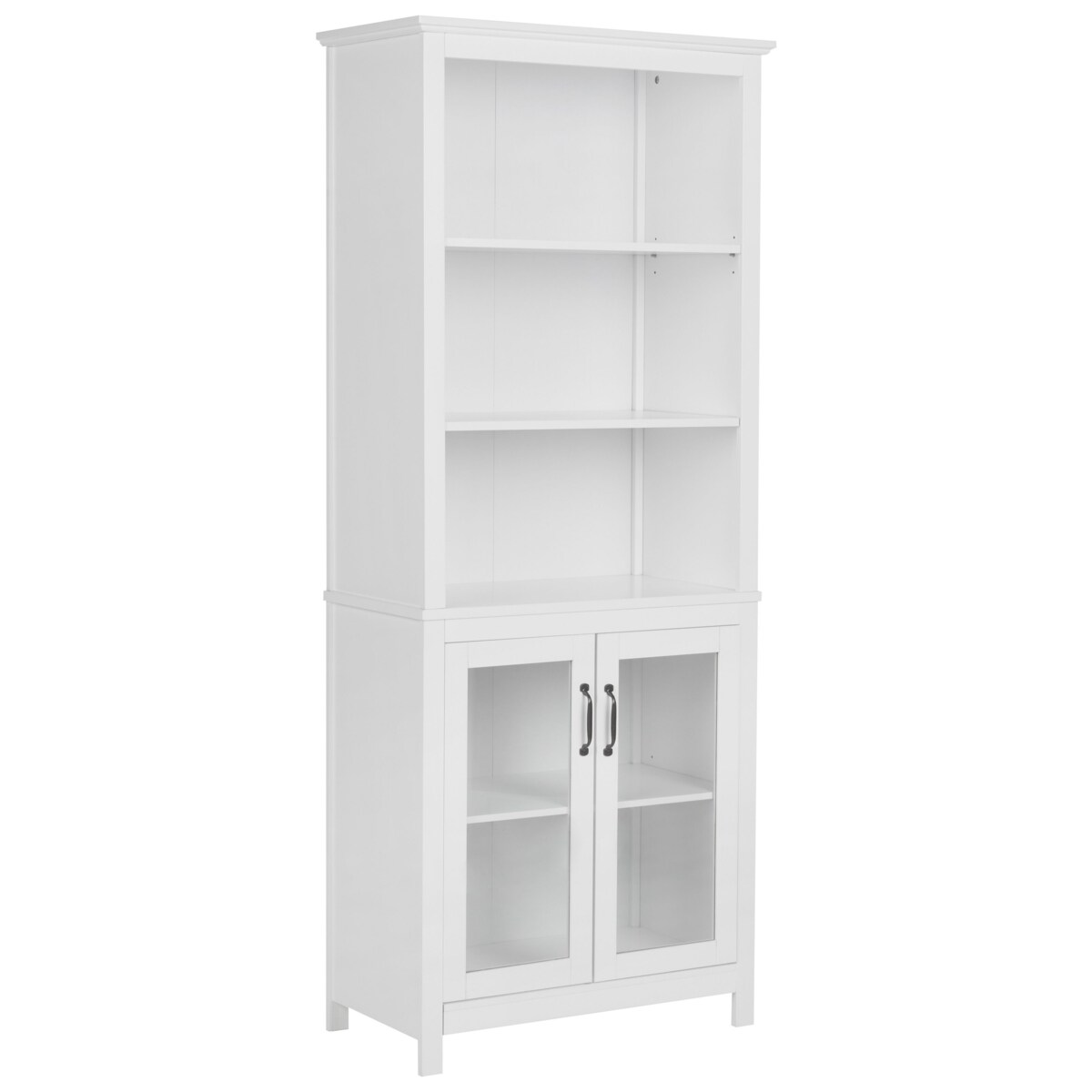 Szafka ze szklaną gablotą biała LUSBY