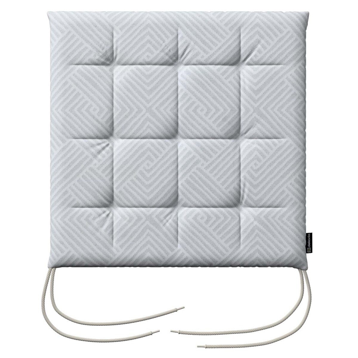 Poduszka na krzesło Karol, szaro-białe wzory geometryczne, 40 x 40 x 3,5 cm, Sunny